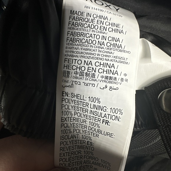 Women's ROXY Presence True Black FlowersParka Insulated Snow Jacket Coat | Sz: M - Picture 16 of 16